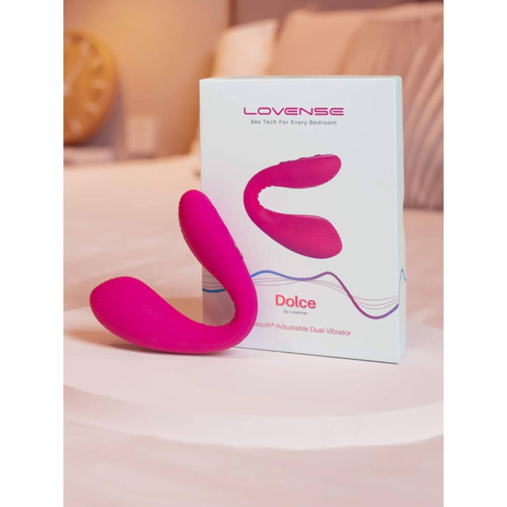 Lovense Dolce – dual vibrator with flexible shaft and clitoral stimulator for simultaneous internal and external pleasure