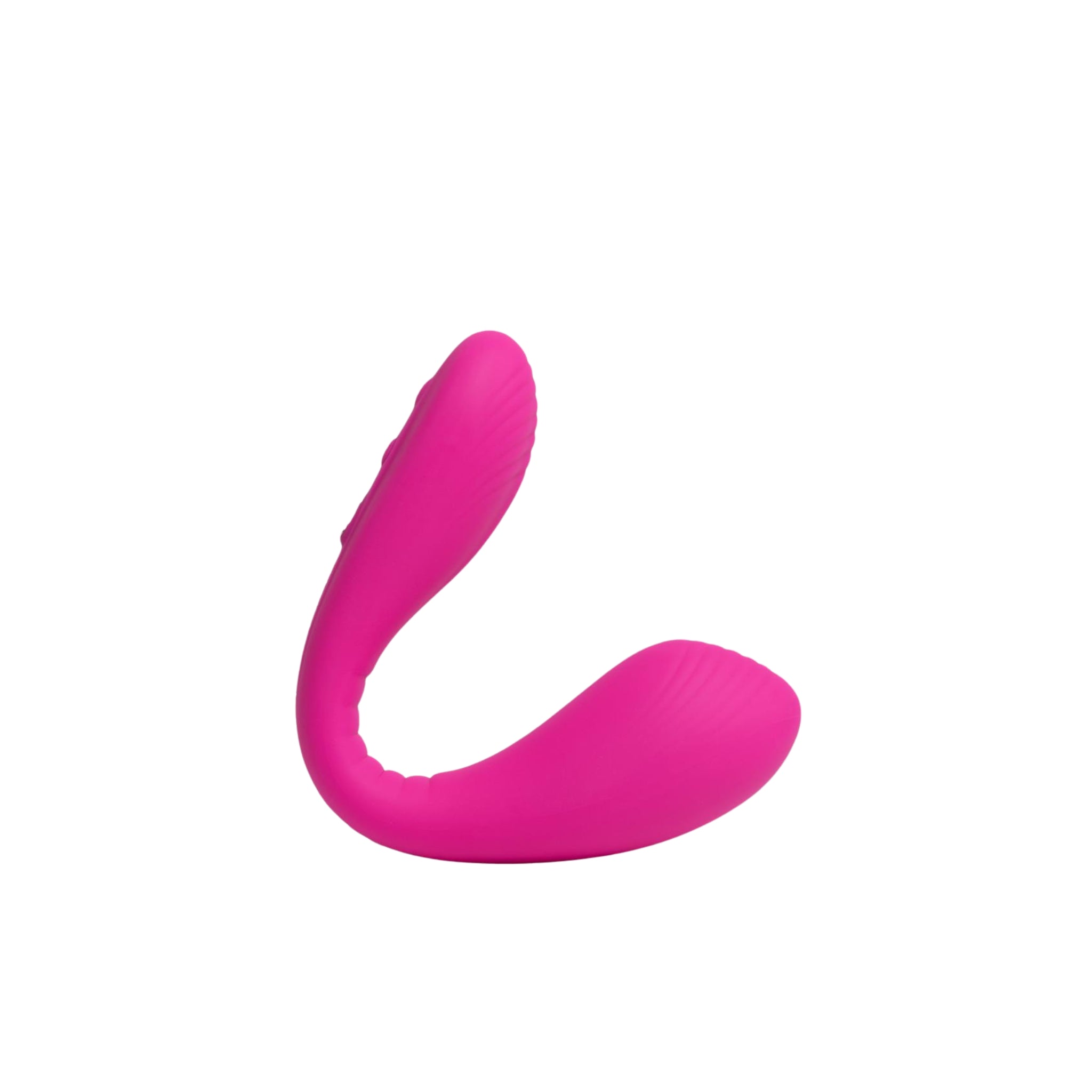 rechargeable, app-controlled vibrator designed for customizable dual stimulation