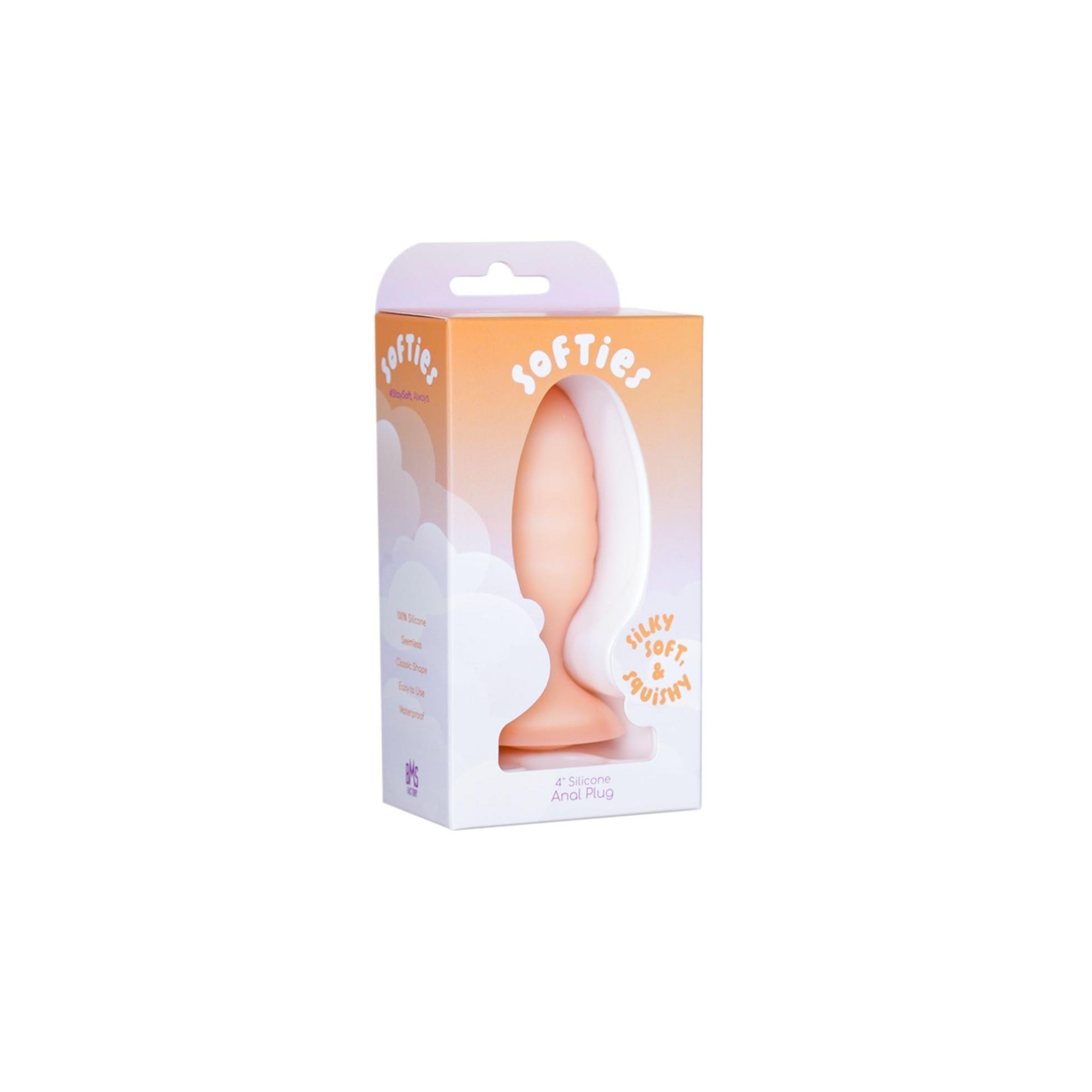 Soft tapered butt plug with flexible neck