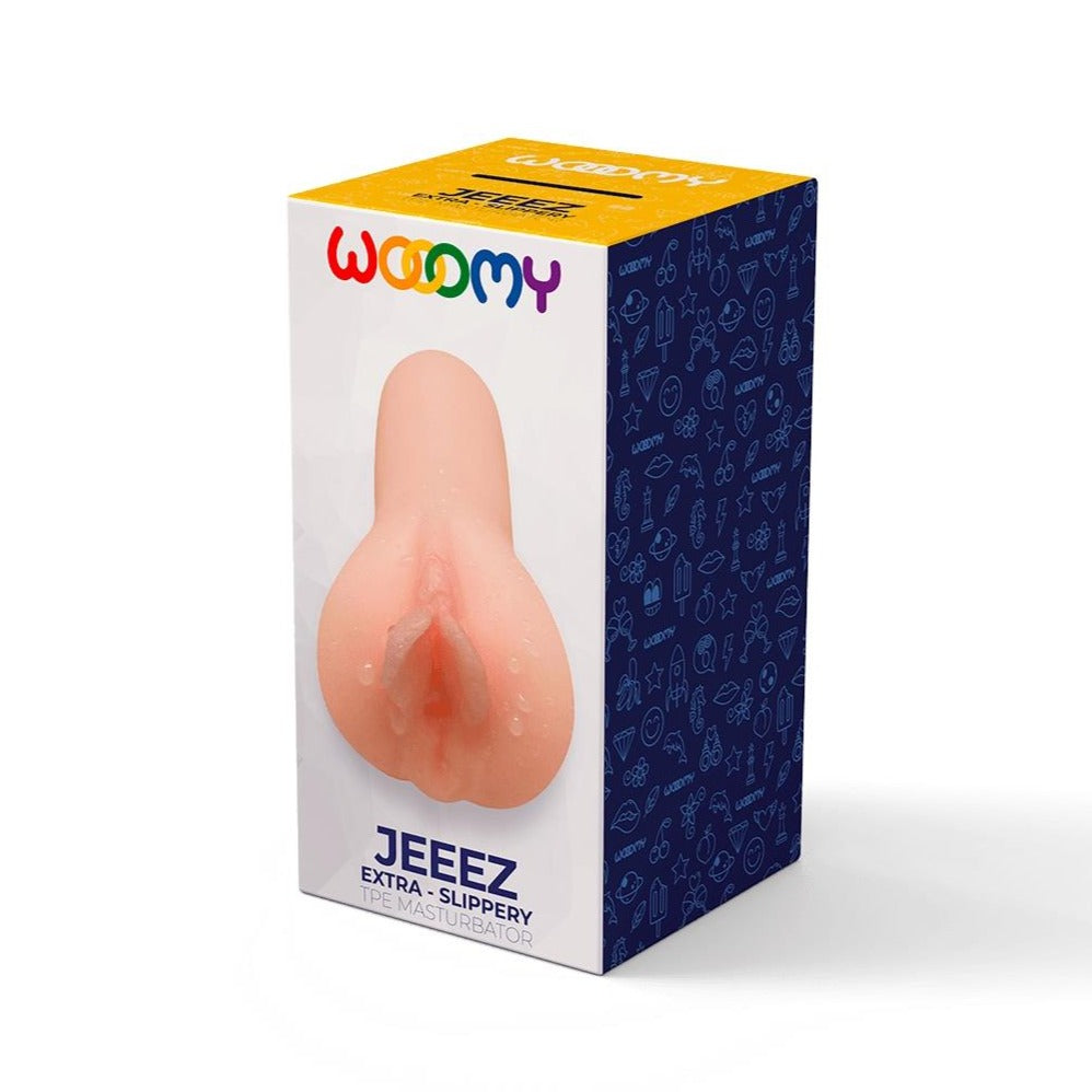 Wooomy Jeeez Masturbator with soft, textured sleeve for intense, lifelike stimulation