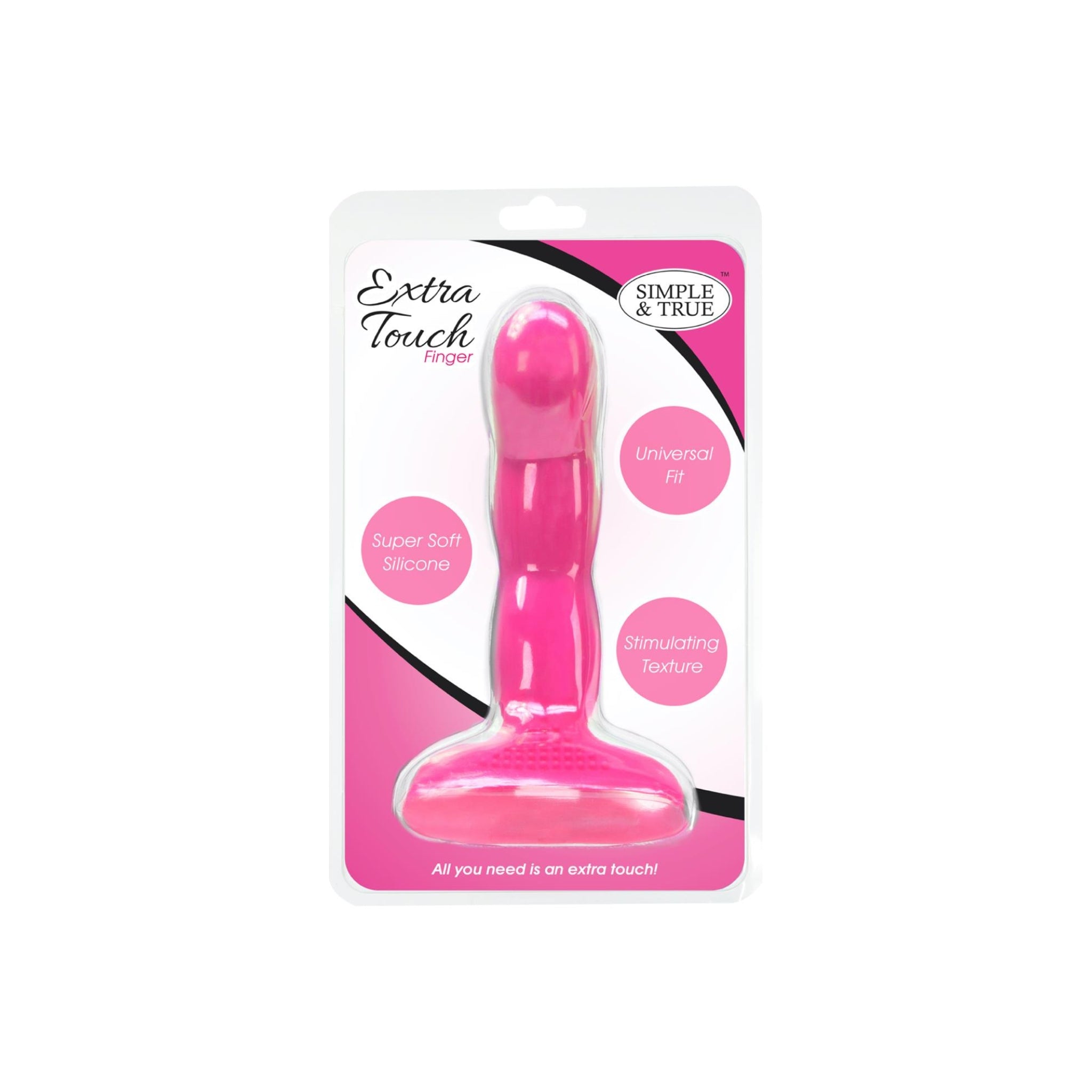 Pink toy with packaging labeled 'Extra Touch' on a white background
