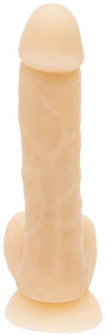 Close-up of silky smooth silicone shaft with realistic detailing and flexible structure