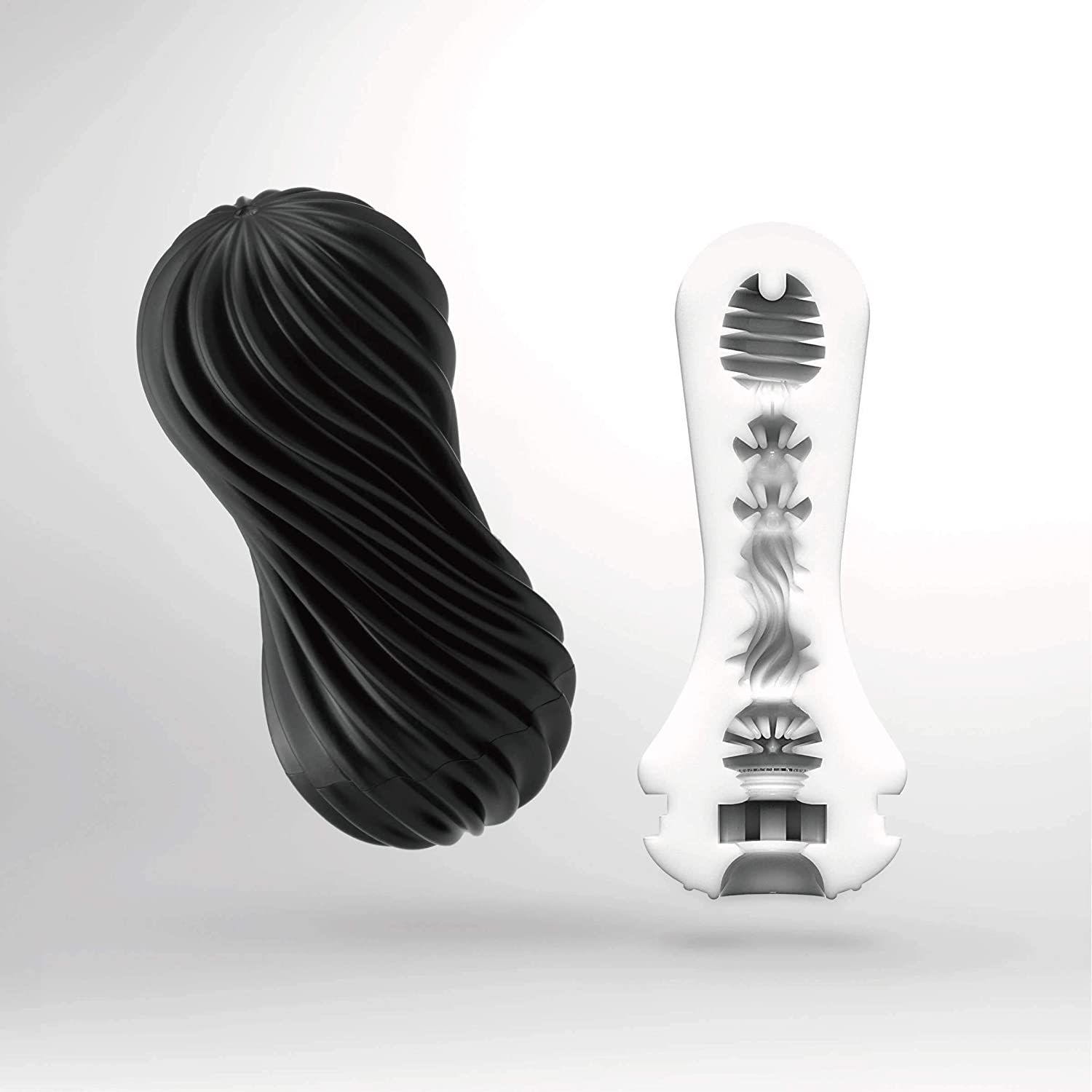 Tenga Flex Silky – white male stroker with spiral-ribbed interior for smooth, soft, and embracing stimulation.
