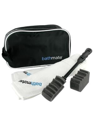 Complete Bathmate cleaning kit for adult toys featuring hygiene spray, microfiber towel, and discreet storage pouch