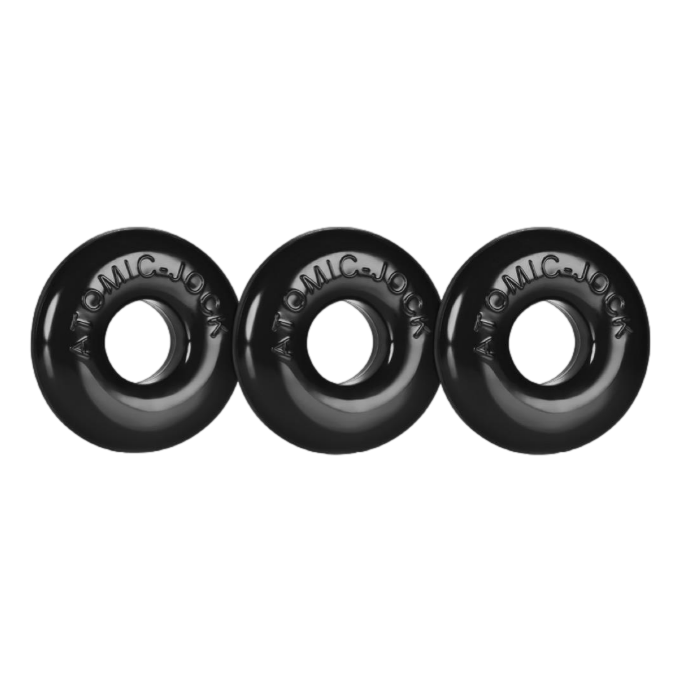 Oxballs Ringer 3 Pack Cock Ring Set with three stretchy, round rings made from soft, body-safe silicone