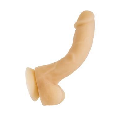 Swan Addiction David 8" flesh-coloured silicone dildo with bendable shaft and suction base
