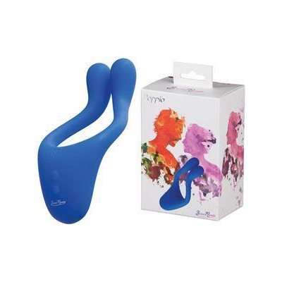 Beauments Doppio 3 Vibrator in Blue – versatile silicone couples toy with 7 vibration modes, dual buttons, waterproof and USB rechargeable.