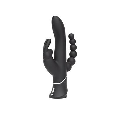 Lovehoney Happy Rabbit Triple Curve – black rabbit vibrator with 3 motors and a curved design for intense blended stimulation.