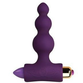 Rocks-Off Petite Sensations Bubbles – vibrating purple anal beads with 7 functions and a slim, body-safe silicone design