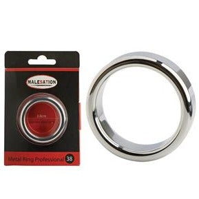 Malesation Metal Rounded Steel Cock Ring - durable, polished stainless steel ring for erection support