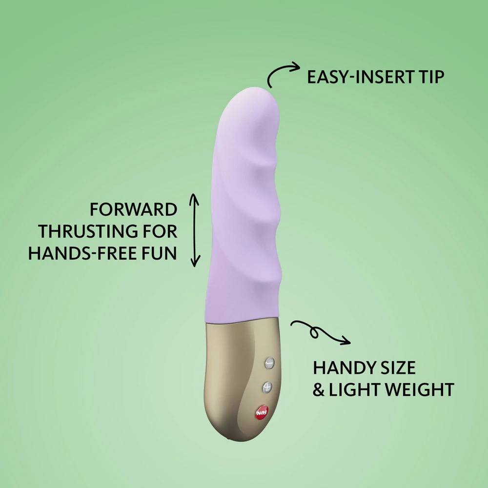 Side profile of Stronic Petite pulsator, designed for internal stimulation with thrusting motion