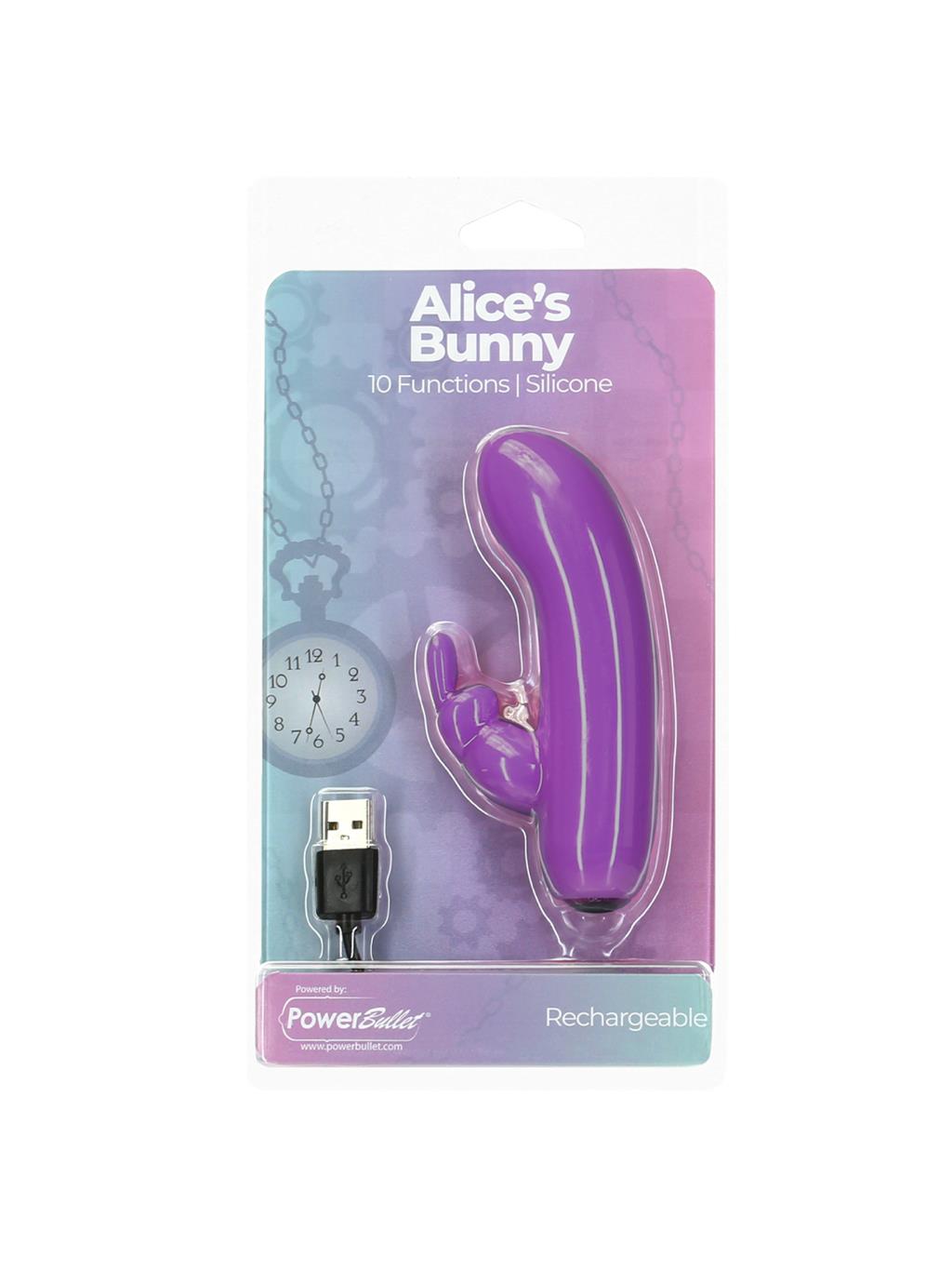 Swan Alice's Bunny mini rabbit vibrator with soft silicone body and dual stimulating tips