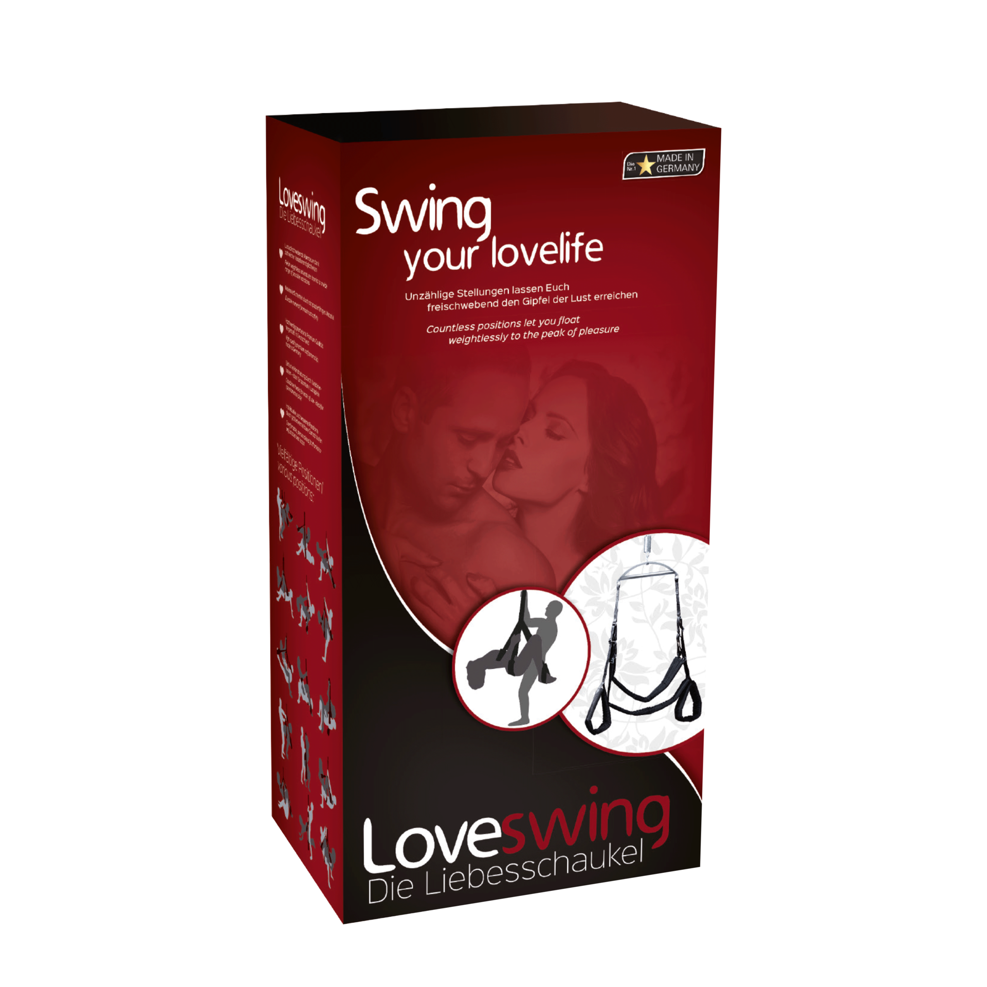 JoyDivision Multi Vario Sex Swing with padded, adjustable straps and sturdy metal hooks designed for comfortable erotic suspension play.