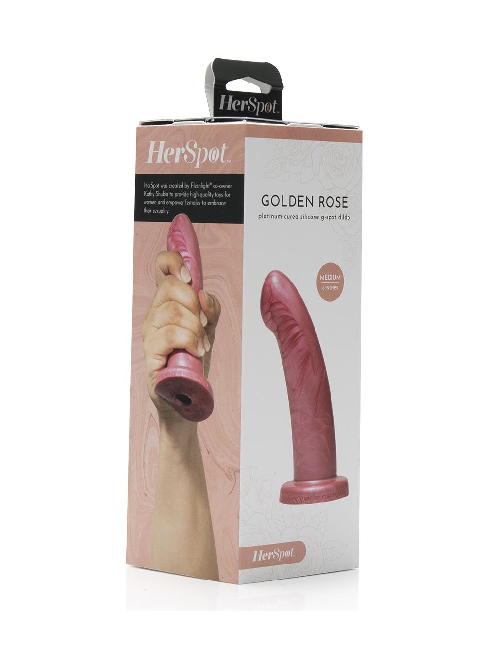 firm yet flexible dildo with sculpted design and luxurious gold detailing