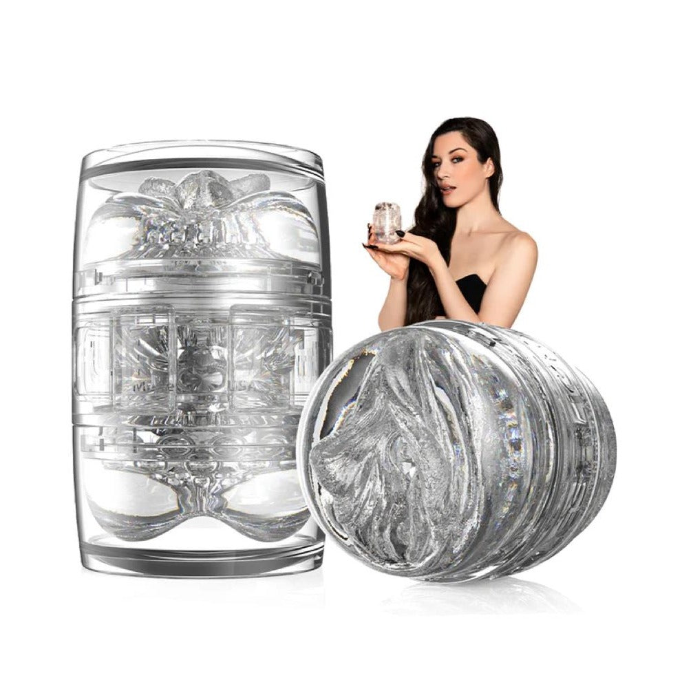 Fleshlight Quickshot Stoya - compact male masturbator with open-ended design and textured inner sleeve