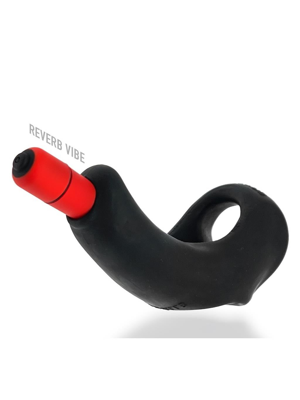 Close-up of Hunkyjunk Buzzfuck showing built-in bullet vibrator and ergonomic design