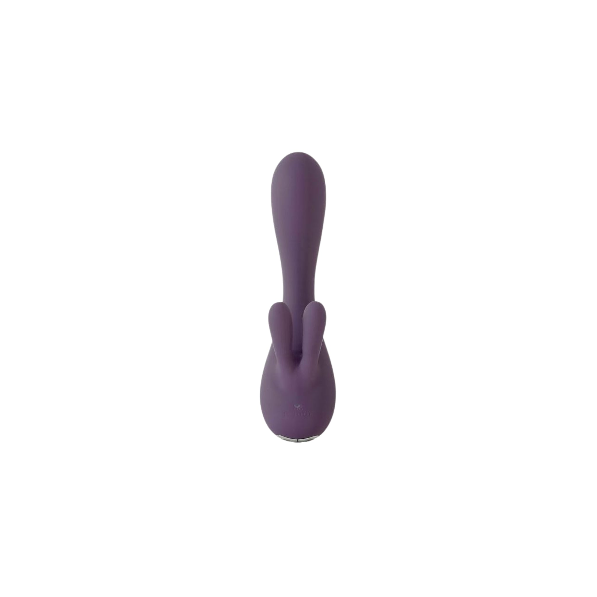 front view of Vibrator in purple, with dual arms for simultaneous clitoral and G-spot stimulation in a soft, contoured design.