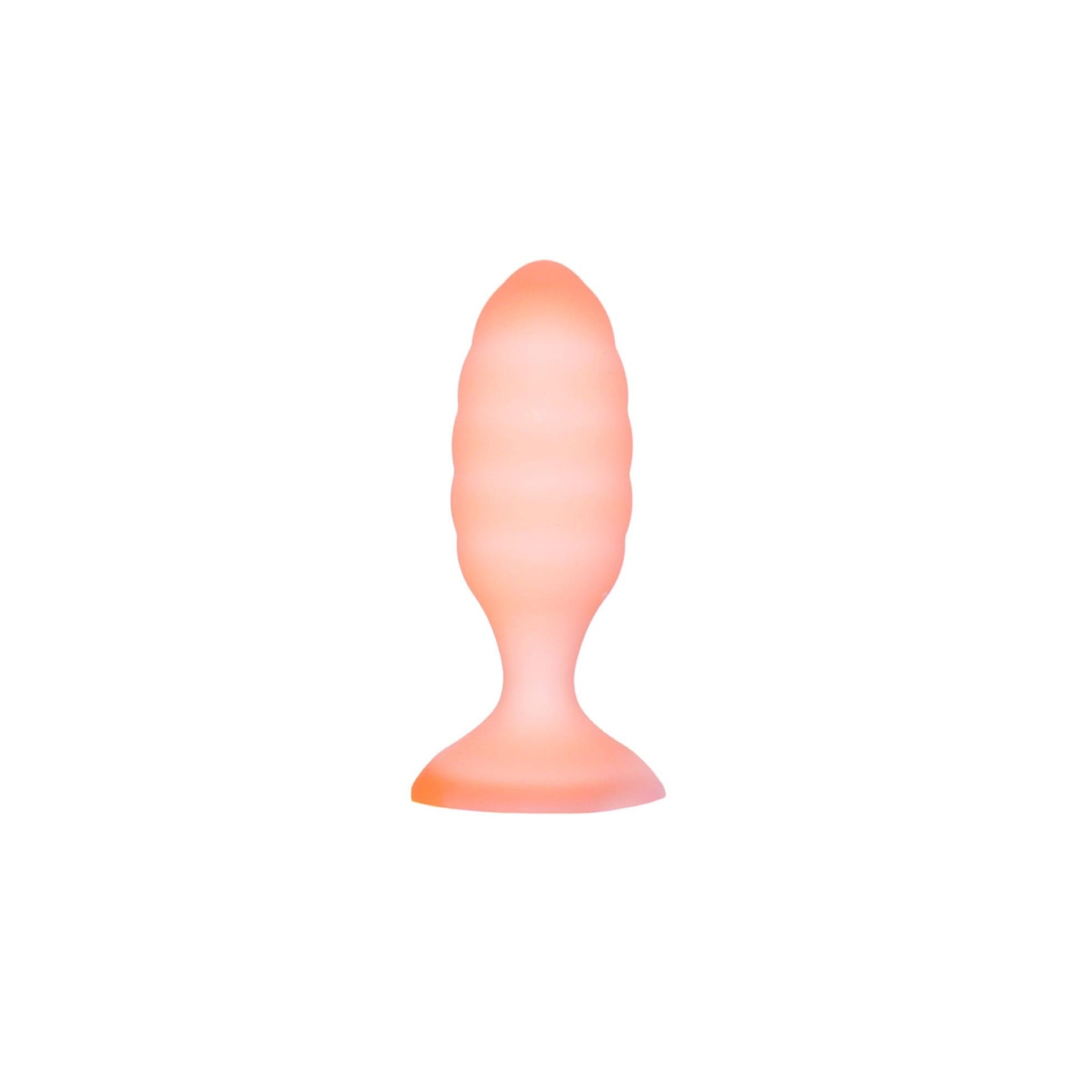 Orange four-inch silicone butt plug