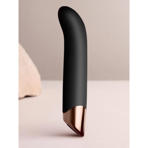 Black Rocks-Off Chaiamo G-spot vibrator featuring a sleek 6-inch shaft and ergonomic design for deep internal pleasure.