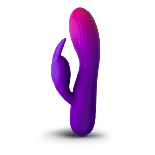 Flexible rabbit-style vibrator by Rocks-Off with 10 powerful vibration settings for dual stimulation.