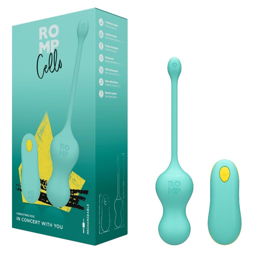 Romp Cello vibrator – waterproof, body-safe clitoral stimulator with multiple vibration modes