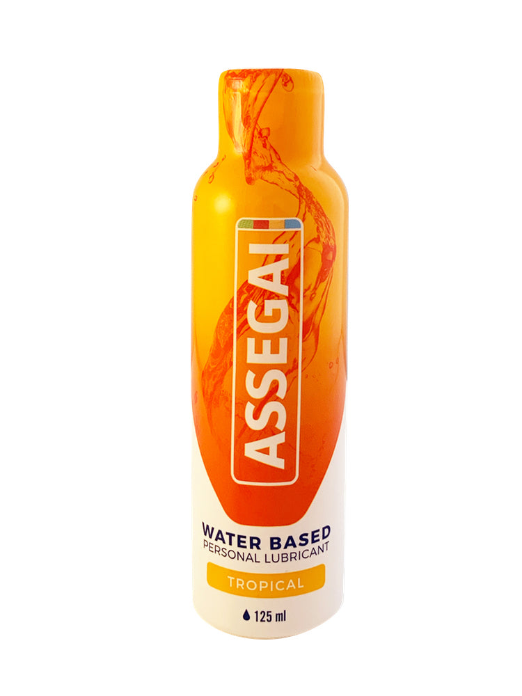 body-safe water-based lubricant featuring a refreshing tropical aroma and long-lasting hydration