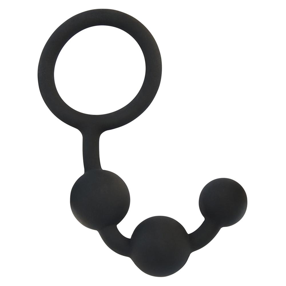 Close-up of Malesation silicone anal beads showcasing smooth texture and ergonomic shape for comfortable use