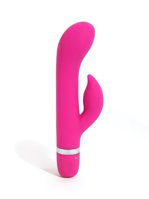 body-safe silicone vibrator for simultaneous G-spot and clitoral stimulation