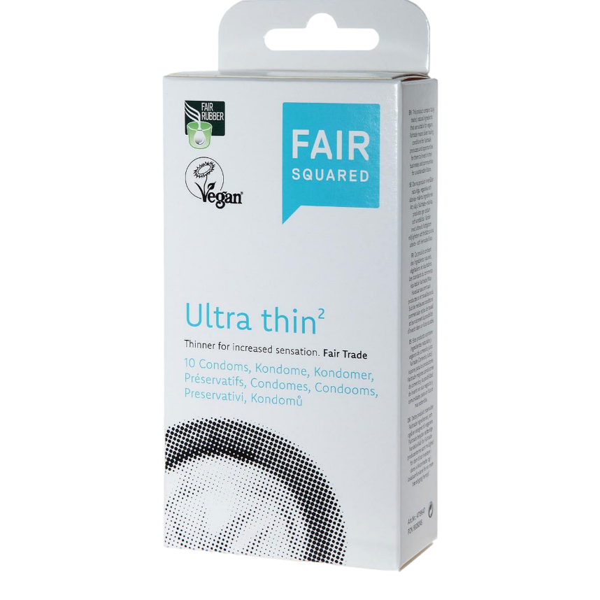 Fair Squared Ultrathin Condoms – extra-thin, natural rubber latex condoms designed for enhanced sensitivity and protection