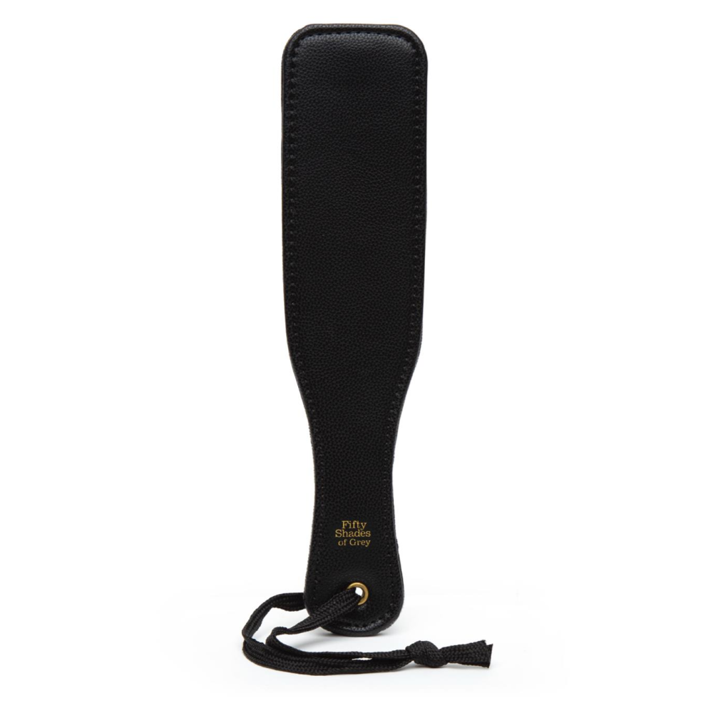 Fifty Shades Bound to You Small Paddle - compact BDSM paddle with soft faux leather surface and sturdy handle