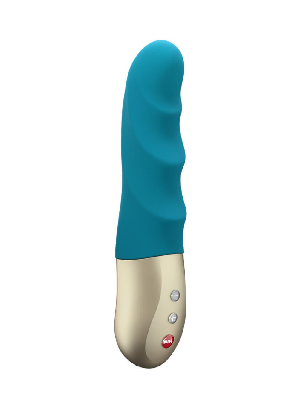 a hands-free pulsator with smooth body-safe silicone and slim shaft