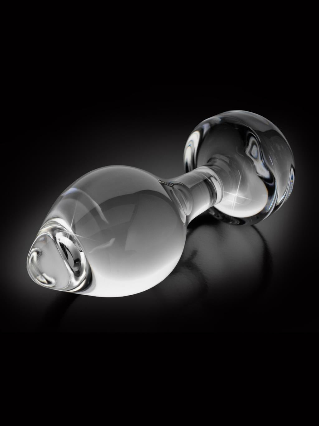 Icicles No. 44 – sleek, body-safe glass butt plug with hypoallergenic finish and curved design for comfortable stimulation.