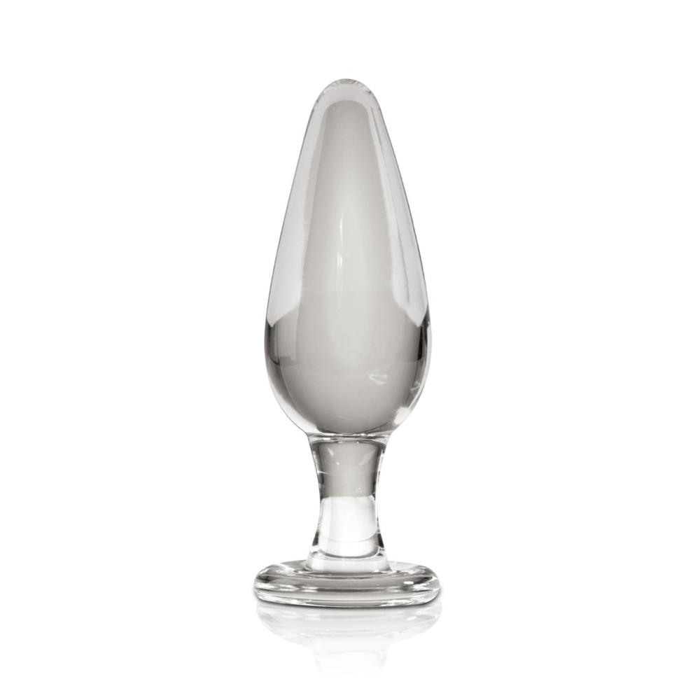 Icicles No. 26 Clear Butt Plug – hand-blown glass plug with tapered tip, body-safe and perfect for temperature play.