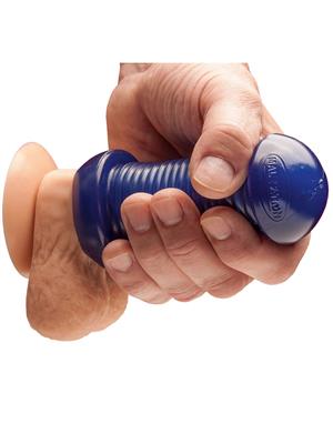dark blue male stroker designed for enhanced stimulation and comfort