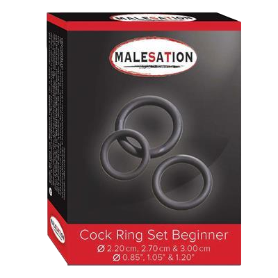 Malesation Cock Ring Beginner Set – three body-safe silicone rings in different sizes for enhanced performance and prolonged pleasure.