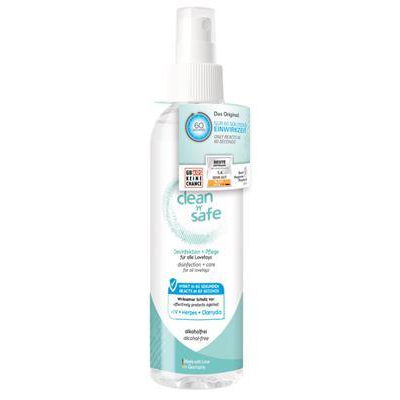 JoyDivision Clean'N'safe 100ml cleaning spray bottle for disinfecting intimate toys and surfaces, gentle and safe for sensitive skin.