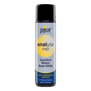 100ml bottle of Pjur analyse me! Water-based Personal Lubricant with yellow and grey label