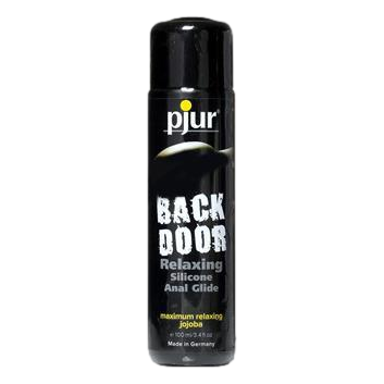 Pjur BACK DOOR Silicone-Based Lubricant 100ml – front view of the bottle featuring the black label and product name in bold white text.