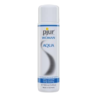 Pjur Woman Aqua water-based lubricant 100ml bottle – premium moisturizing formula for sensitive skin.