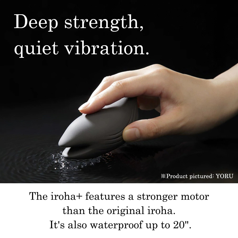 Hand holding the Iroha Plus Yoru, showing compact size and ergonomic grip