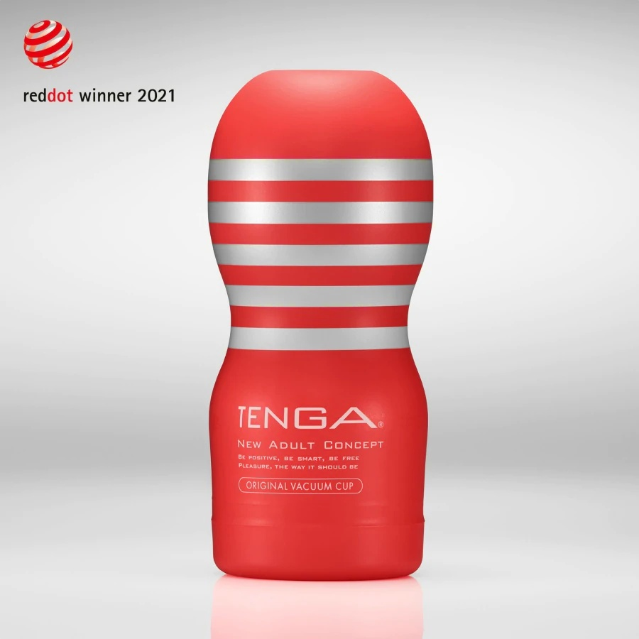 Tenga Original Vacuum Cup in signature packaging, designed for male pleasure