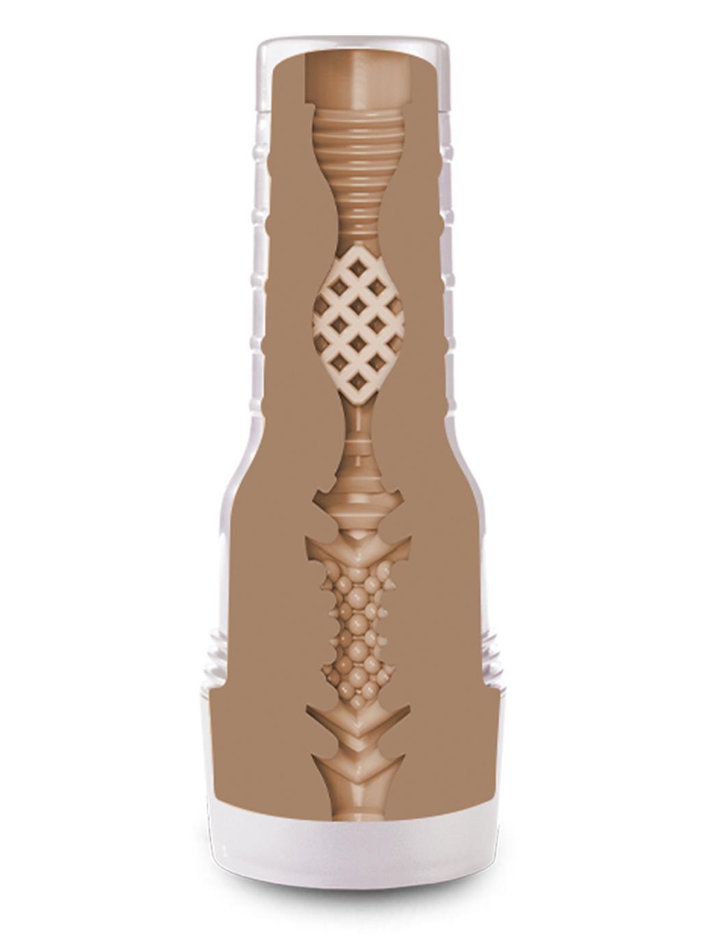 Detail of Autumn Falls Fleshlight inner sleeve, designed to mimic real-life sensation with intense texture