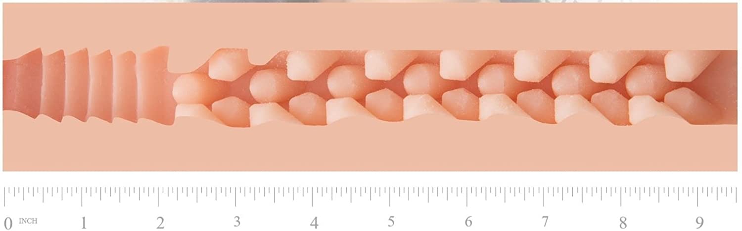 Detail view of internal texture on Jenna Haze Obsession sleeve designed for intense stimulation